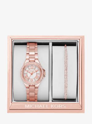 michael kors camille watch rose gold and bracelet set|camille rose gold tones.